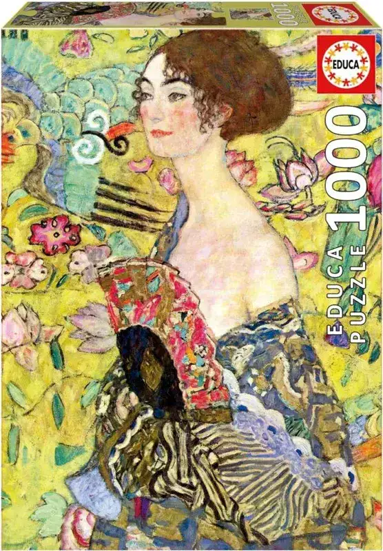 פאזל 1000 חל' – אומנות: ג. קלימט: אישה עם מניפה