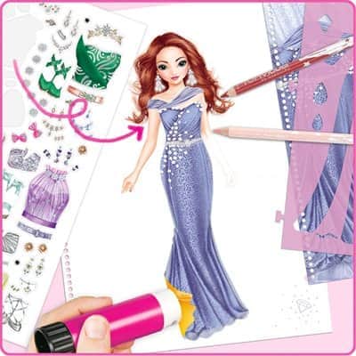 טופ מודל | חוברת צביעה ועיצוב בגדים glamour