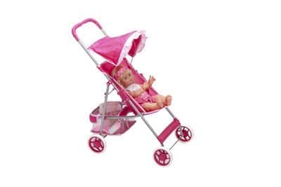 עגלה לבובה - ורוד