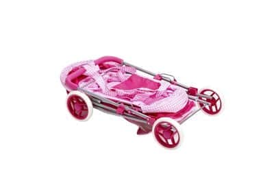 עגלת שכיבה לבובה בצבע ורוד