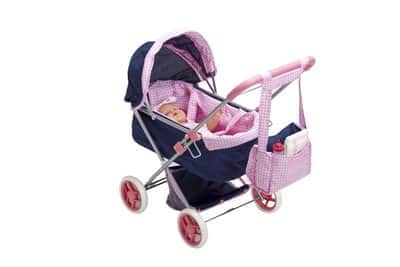 עגלת שכיבה לבובה בצבע נייבי