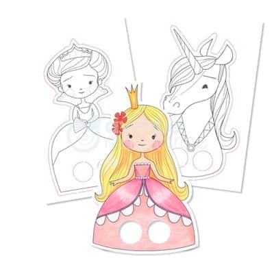 פנקס בובות אצבע לצביעה – נסיכות ונסיכים