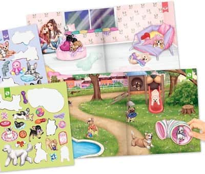 חוברת עיצוב בגדים לכלבים עם מדבקות | טופ מודל