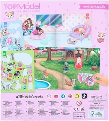 חוברת עיצוב בגדים לכלבים עם מדבקות | טופ מודל