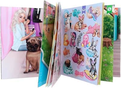 חוברת עיצוב בגדים לכלבים עם מדבקות | טופ מודל