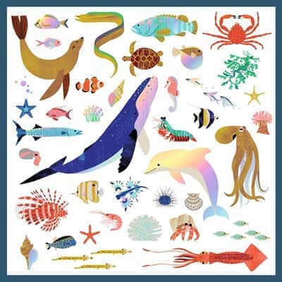 יצירה - 160 מדבקות מטאליות אקיאנוס |Djeco