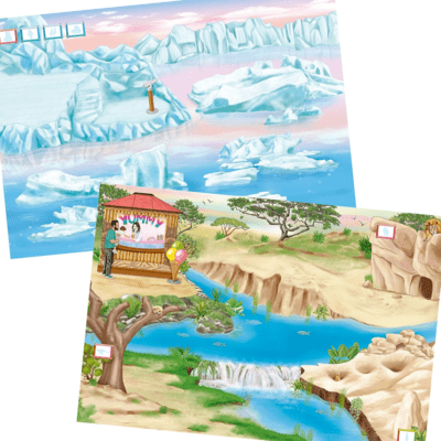 חוברת צביעה ומדבקות יצירת גן חיות | טופ מודל