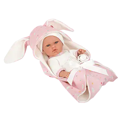 בובת תינוקת 30 ס"מ עם שמיכת אוזניים | Arias Doll