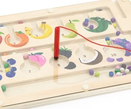 מבוך מגנטי פירות-התאמת צבע ומספר| ויגה