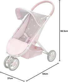 עגלת טיולון לבובה אפור כוכבם | Arias Elegance