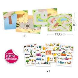 יצירה - מדבקות תלת מימד רכבים | Djeco