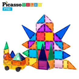 מגנטים להרכבה + ערכת מכונית 63 חלקים |פיקאסו