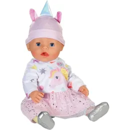 בובת תינוקת בייבי בורן 43 ס"מ - אמה עם חד קרן
