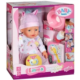 בובת תינוקת בייבי בורן 43 ס"מ - אמה עם חד קרן