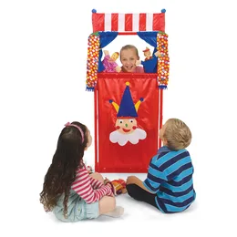 סטנד תיאטרון בובות עם 6 בובות יד