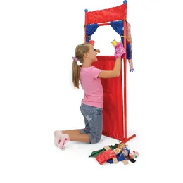 סטנד תיאטרון בובות עם 6 בובות יד