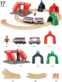 מסלול לקטר עם מנהרות וגשר מדרגות | בריו BRIO