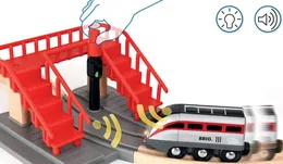 מסלול לקטר עם מנהרות וגשר מדרגות | בריו BRIO