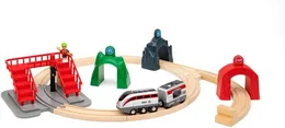 מסלול לקטר עם מנהרות וגשר מדרגות | בריו BRIO