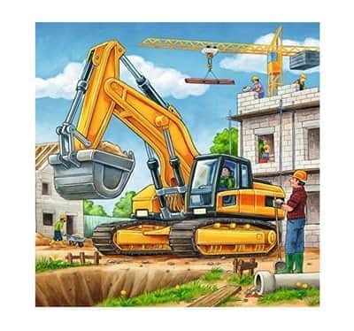 3 פאזלים 49 חלקים כ"א - מכונות עבודה באתר בניה