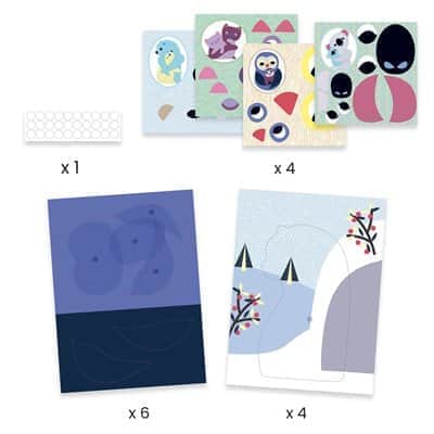 יצירה לקטנים - הדבקת תמונות תלת מימדיות חיבוקים| Djeco