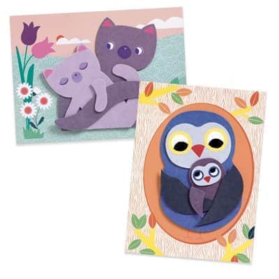 יצירה לקטנים - הדבקת תמונות תלת מימדיות חיבוקים| Djeco