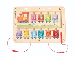 מבוך רכבות מגנטי ותרגול כתיבה- לוח דו צדדי