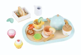 סט כלי תה פרחוני מעץ | Lelin