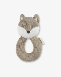 רעשן פעמון סרוג שועל בז'