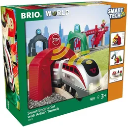 מסלול לקטר עם מנהרות וגשר מדרגות | בריו BRIO